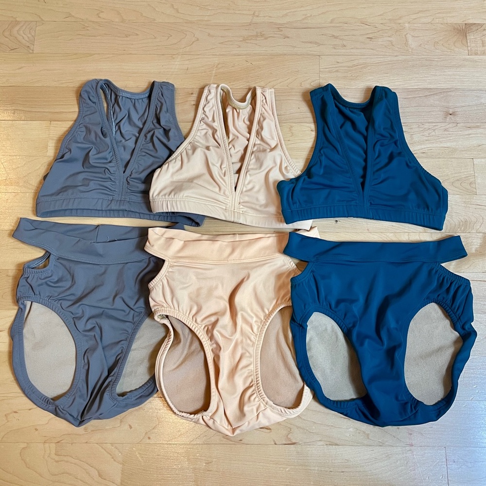 2nd Skin - BUNDLE of 3 Matching Sets - Gray, Beige, and Blue